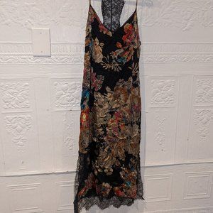 Zara Satin and Lace Slip Dress